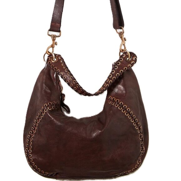 Campomaggi NWT Dalia Threaded Rocker Shoulder Bag Brown - Picture 1 of 6
